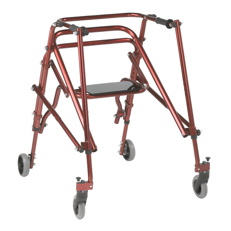 INSPIRED BY DRIVE Nimbo 2G Lightweight Posterior Walker w/ Seat, Large, Castle Red ka4200s-2gcr